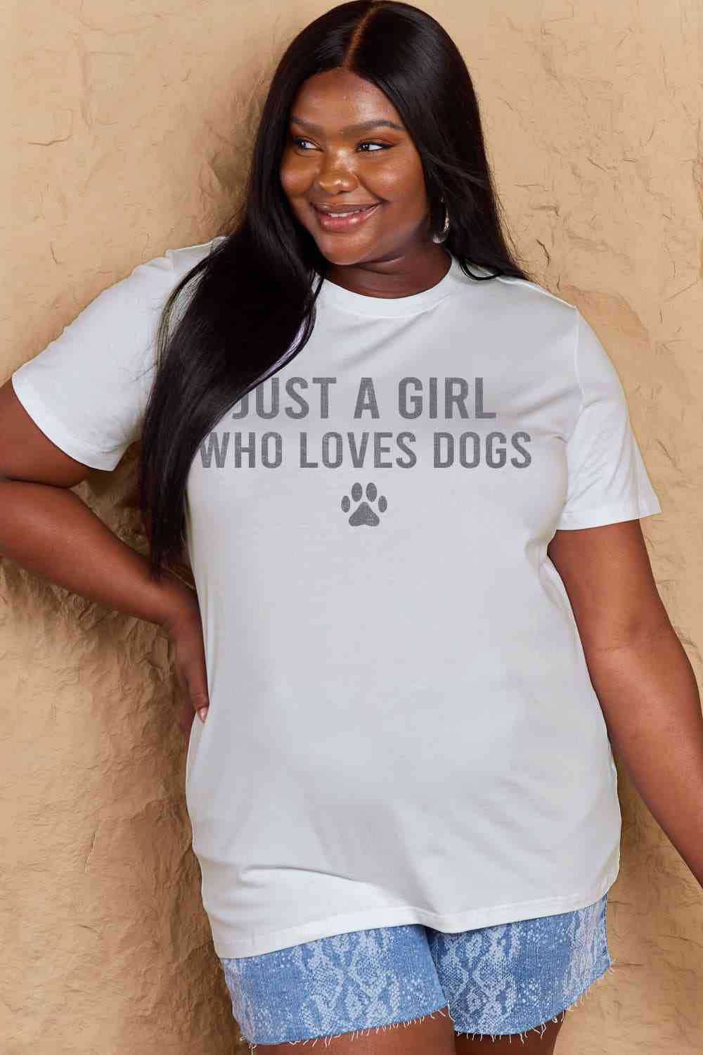 Simply Love T-shirt en coton avec motif patte de chien pleine taille