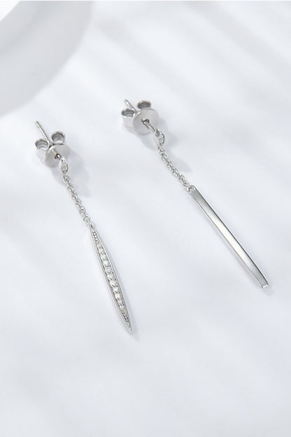 Boucles d'oreilles pendantes élégantes en argent sterling 925 Moissanite