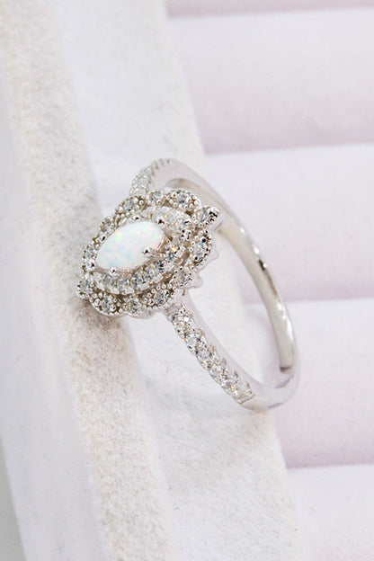 Modern Love Story Opal and Zircon Ring