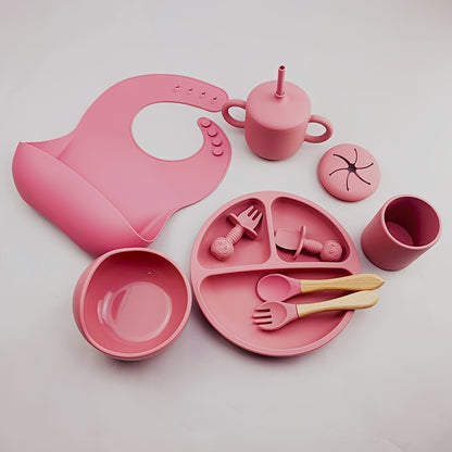 L'ensemble de collations parfait pour bébé : assiette, bol et gobelet de vidange portables en silicone - parfait pour les enfants ! 