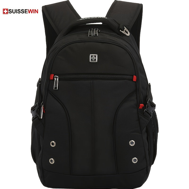 Stay Dry and Organized with the SUISSEWIN Waterproof Oxford Backpack - Large Capacity and Multifunctional!