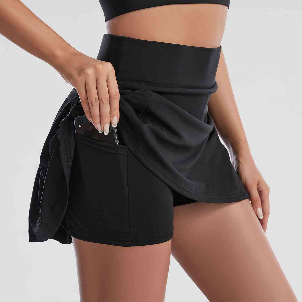 Wide Waistband Sports Skort