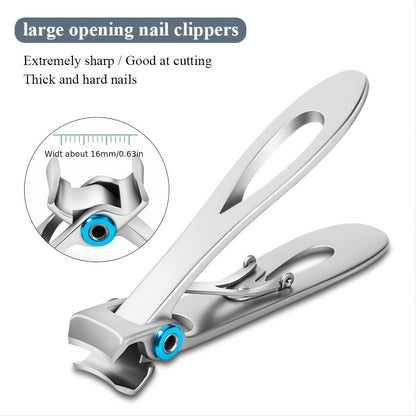 1 pc Sturdy Stainless Steel Nail Clippers for Thick and Hard Nails - Wide-Opening Jaws for Easy Cutting