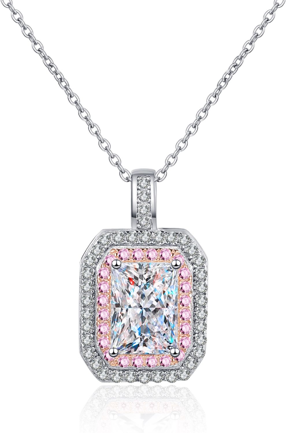 Collier chaîne à pendentif géométrique Moissanite 1 Carat