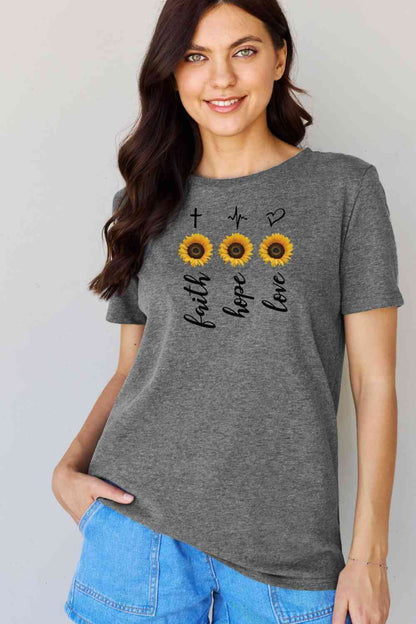 Simply Love T-shirt graphique tournesol pleine taille