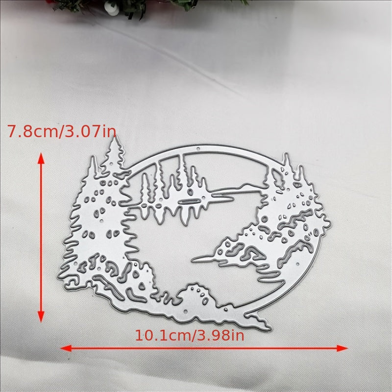 1pc Forest Lake Embossed Mold, DIY Die-Cutting, Carbon Steel Cutter, Scrapbooking & Stamping Supplies