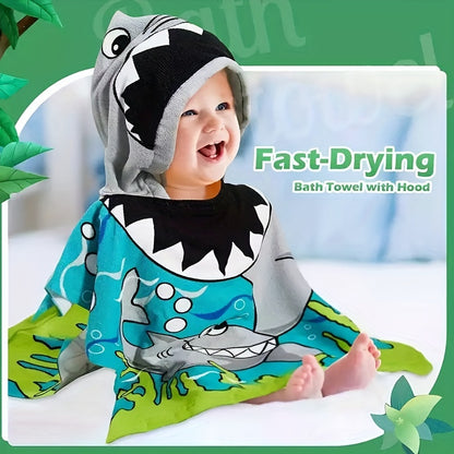 1 serviette de bain cape à capuche super douce et absorbante-séchage rapide pour les enfants! 