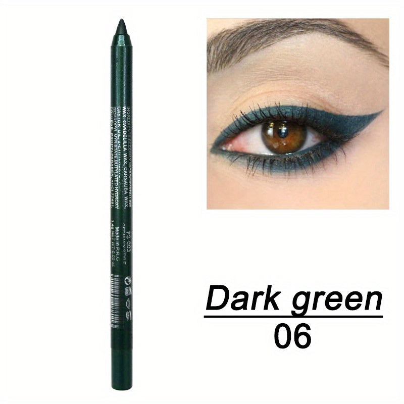 14-Color Eyeliner Palette: Highly Pigmented Pearly Shimmer & Metallic Finishes for Smokey Punk Gothic Look & Long-Lasting Waterproof Stick