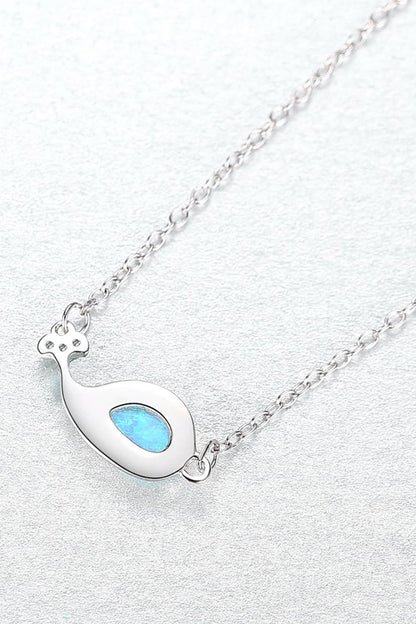 Collier en argent sterling 925 avec dauphin opale