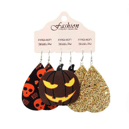 Boucles d'oreilles pendantes sur le thème d'Halloween en forme de larme