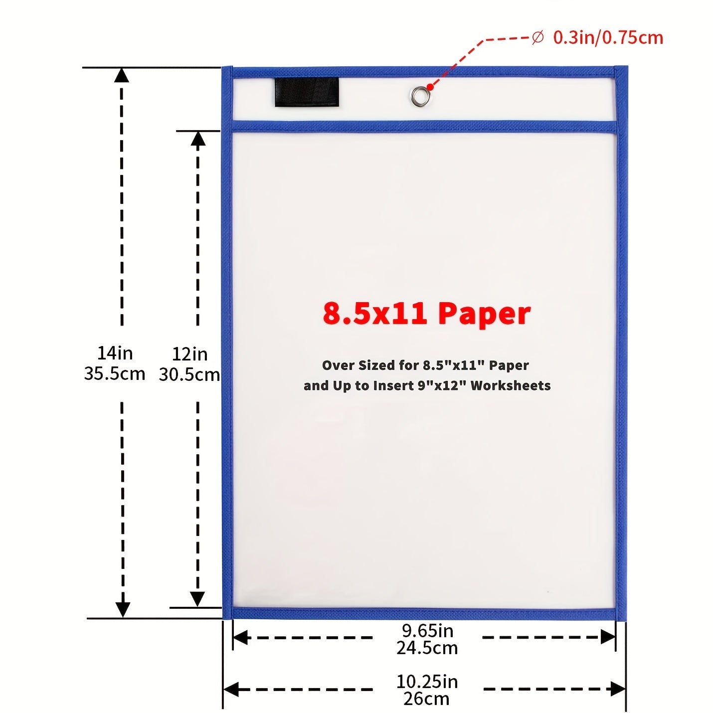 6/10/20/30pcs Reusable Dry Erase Pocket, Oversized Oversized Write And Wipe Pockets With Rings, Clear Plastic Sheet Protectors, Teacher School Classroom Supplies