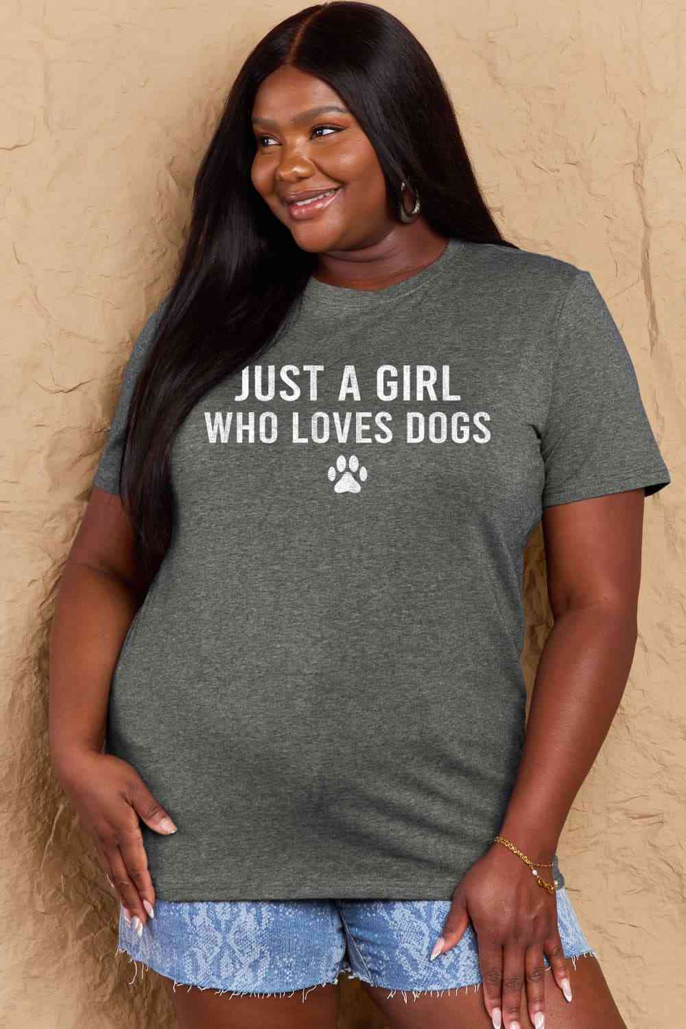 Simply Love T-shirt en coton avec motif patte de chien pleine taille