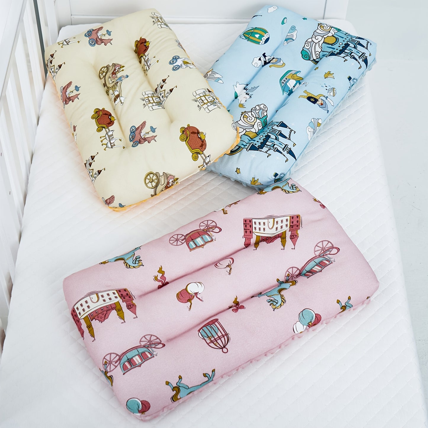 Super Soft & Ergonomic Baby Pillow - Double Sided Cotton & Fabric, Machine Washable