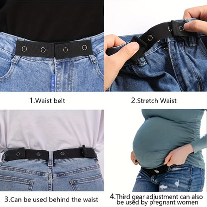 1pc Waist Elastic Band, Adjustable Waist Extender Buckle, Polyester Waist Belt