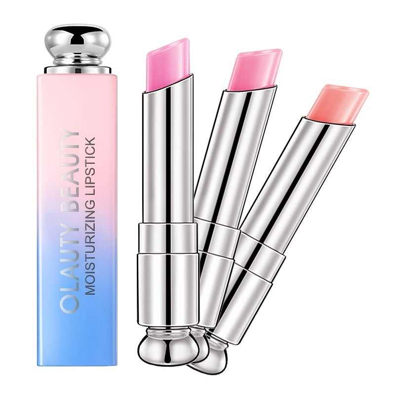 3 pcs Color Changing Lipstick and Lip Balm Set - Moisturizing and Nourishing Jelly Crystal Formula for Healthy and Vibrant Lips