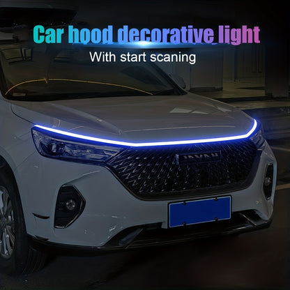 12V 70.87inchLED Car Hood Light Strips Dynamic With Start Scan Universal Car Decorative Atmosphere Ambient Lamps Daytime Running Lights