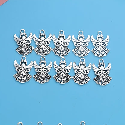 20Pcs Silver Plated Angel Fairy Charms Pendants For Bracelet Jewelry Making DIY Handmade Craft 21x14mm