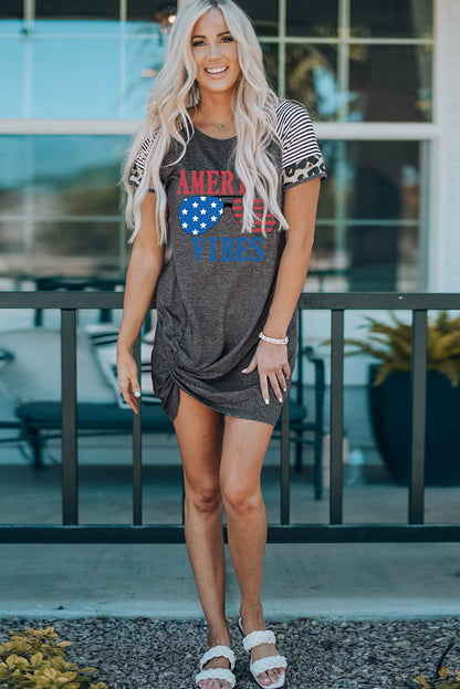 AMERICA VIBES Graphic Twisted Dress