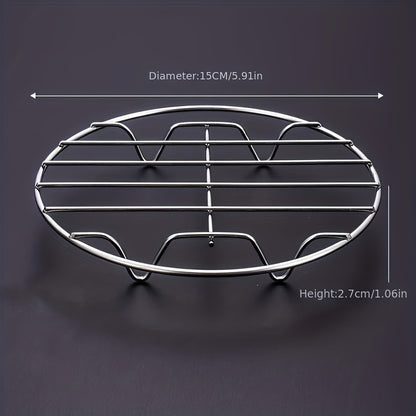 Upgrade Your Cooking with this 304 Stainless Steel Steaming Rack - Single-Layer Grill Grid Heat-Resistant & Easy To Use!