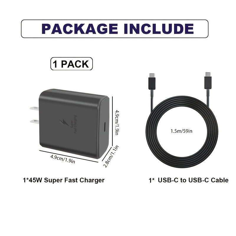 45W Fast Wall Charger Type C, 45W USB-C Super Fast Charger For Samsung Galaxy S22 Ultra/S22+/S22/S21 Ultra/S21 Plus/S21/S20/S20 Ultra/Note 20/S10, 45 Watt PPS Android Phone Charge,With 1.5m/4.9ft Data Cable