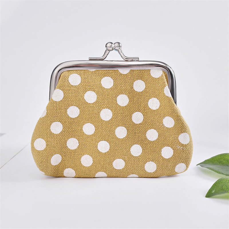 Stylish Polka Dot Kiss Lock Coin Purse - Convenient Earphone Storage Wallet