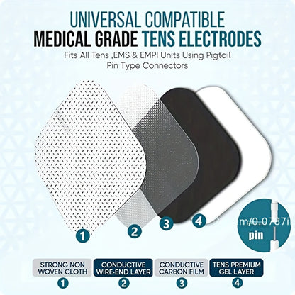 20pcs TENS Unit Replacement Pads: Latex-Free, Compatible With TENS Machines & 2mm Pin Connector Lead Wires (AUVON TENS, TENS 7000, Etekcity, Nicwell Care Tens)