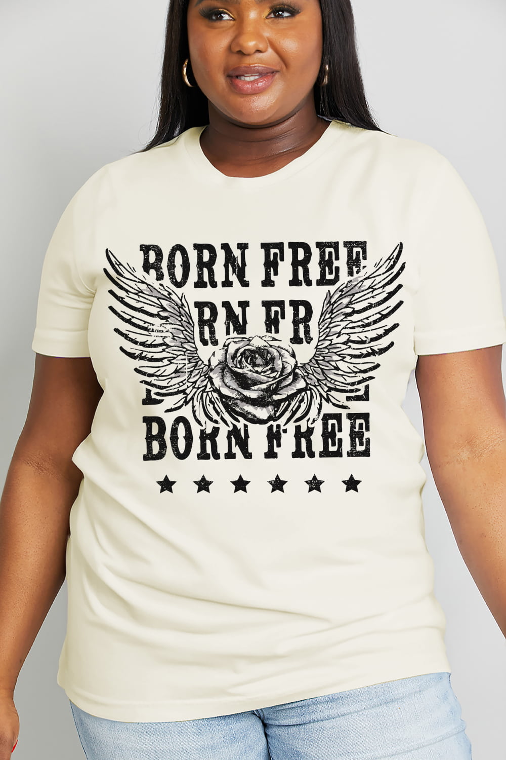 Simply Love Simply Love Full Size BORN FREE Graphic Cotton Tee