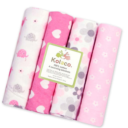 4pcs Cotton Receiving Newborn Baby Supersoft Blanket 29.92x29.92inch