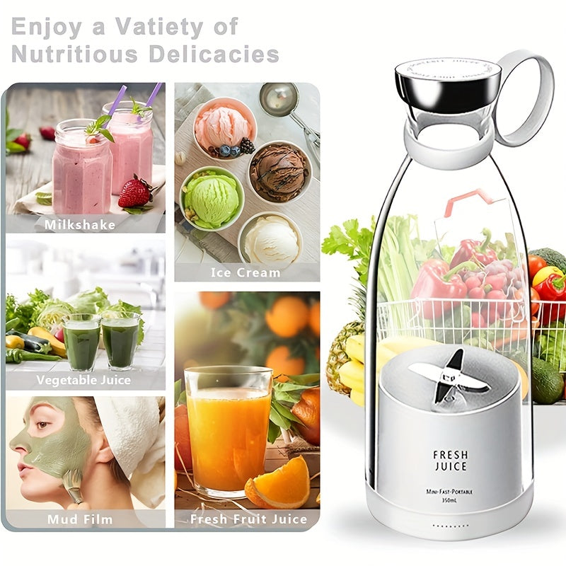 Upgrade Your Juicing Game with This Portable Electric Juicer - Wireless Charging & 350ML Capacity!