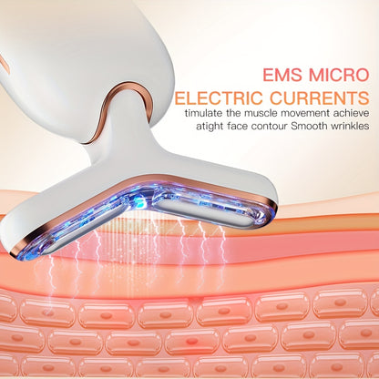 4-in-1 Radio Frequency Skin Tightening Machine: EMS Microcurrent Facial Device, Red Light Therapy, Thermal Vibrating Face Massager & More - Get Youthful & Flawless Skin Instantly!