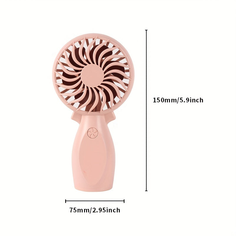 Stay Cool On The Go: Handheld Mini Fan with USB Charging, Compact Design & Powerful Wind