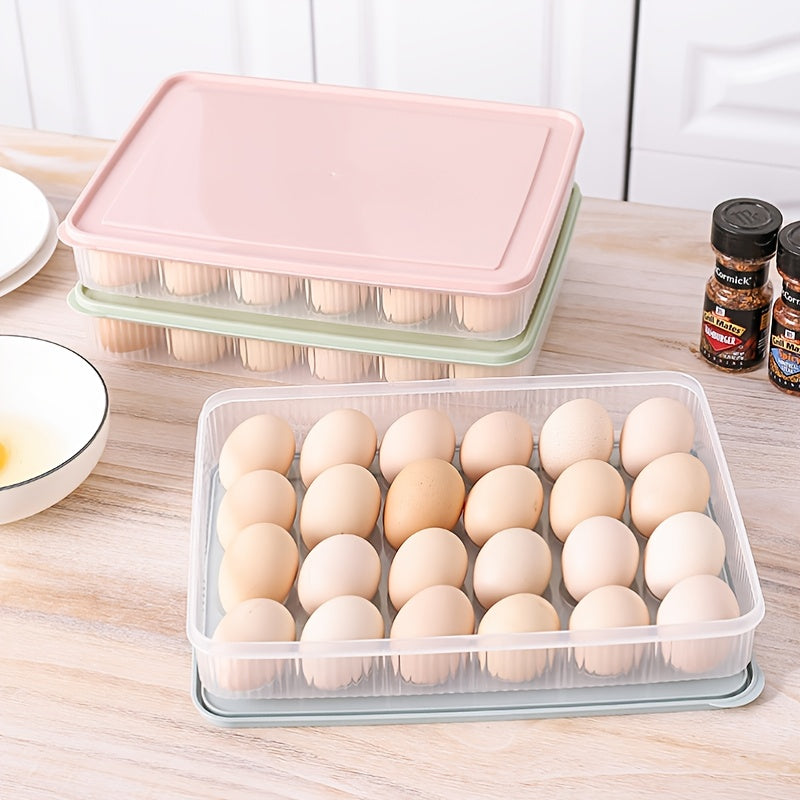 24 Grid Egg Storage Box - Keep Your Eggs Fresh and Ready to Cook in this Transparent Plastic Food Refrigerator!