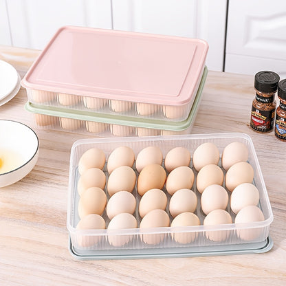 24 Grid Egg Storage Box - Keep Your Eggs Fresh and Ready to Cook in this Transparent Plastic Food Refrigerator!