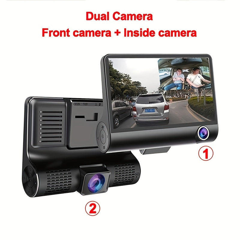 3-in-1 Car Dash Cam: 3.8 Video Recorder with 3 Cameras for Maximum Road Safety