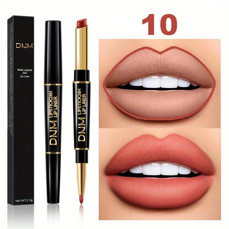 24 All Day 3 Pcs Lip Liner And Lipstick Set, Matte Lipstick With Lip Liner 2 In 1, Dark Red Lipstick Matte Kit With Lip Liner, Valentine's Day Gifts For Women