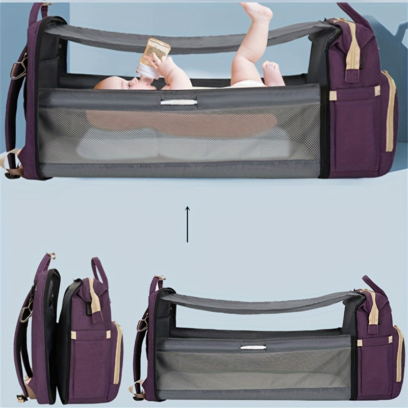 The Ultimate Mother & Baby Bag: Portable Folding Crib, Lightweight & Large-Capacity Leisure Bag!