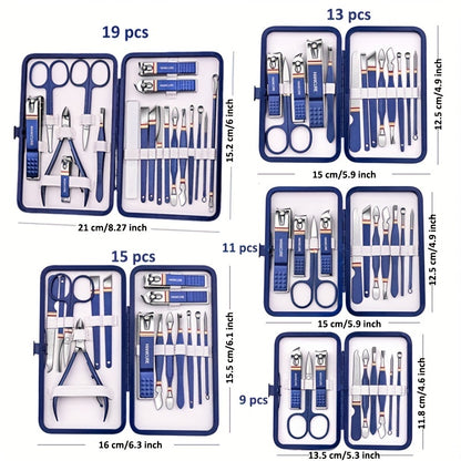 Stainless Steel Manicure Set with Toe and Finger Nail Clippers, Files, and Cutter - Perfect for Men and Women - Personal Care Tool for a Professional Look