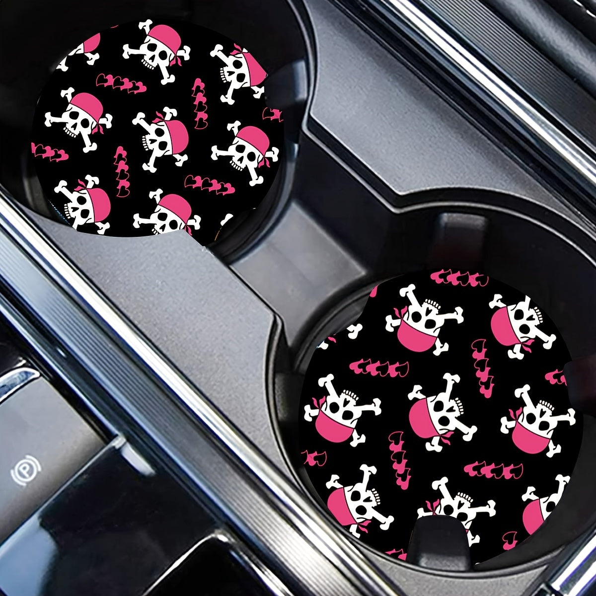 Sous-verres de voiture en Silicone imprimés de fleurs, 2 pièces, coussinet de tasse antidérapant pour fournitures d'intérieur de voiture 