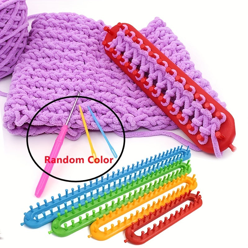 1Set Rectangle DIY Knitting Loom Scarf Sweater Hat Shawl Stitching Knit Sewing Tools Handmade Craft Weaving Braiding Tool