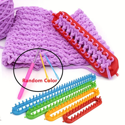 1Set Rectangle DIY Knitting Loom Scarf Sweater Hat Shawl Stitching Knit Sewing Tools Handmade Craft Weaving Braiding Tool