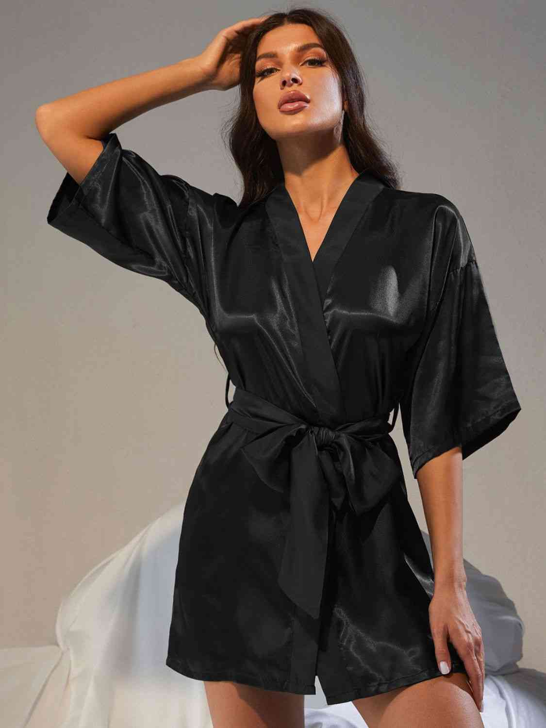 Belted Half Sleeve Robe