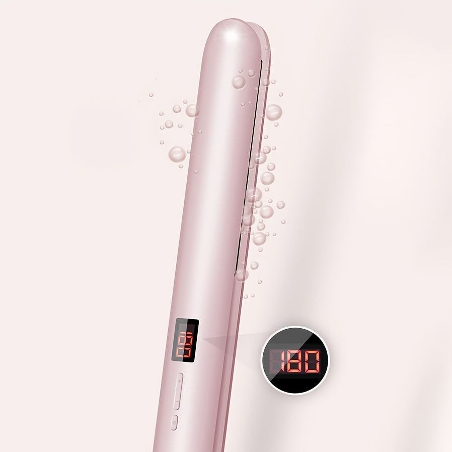 The Ultimate Hair Styling Tool: 2-in-1 Hair Straightener & Curler with LCD Display and 17 Temperature Settings!