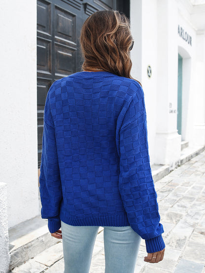 Round Neck Dropped Shoulder Sweater