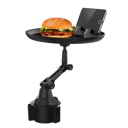 Universal Car Cup Holder Tray, Adjustable Car Tray Table Mobile Phone Holder Mount 360° Swivel Arm Food Table For Most Vehicles