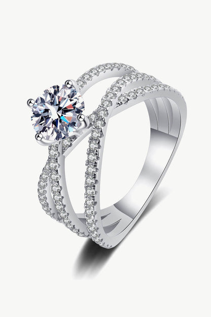 Bague entrecroisée Moissanite 1 Carat