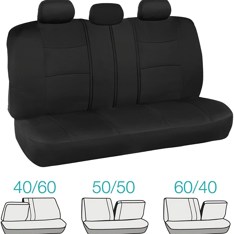 Upgrade Your Car Interior with This Easy-to-Install Front & Rear Split Bench Seat Cover - Black