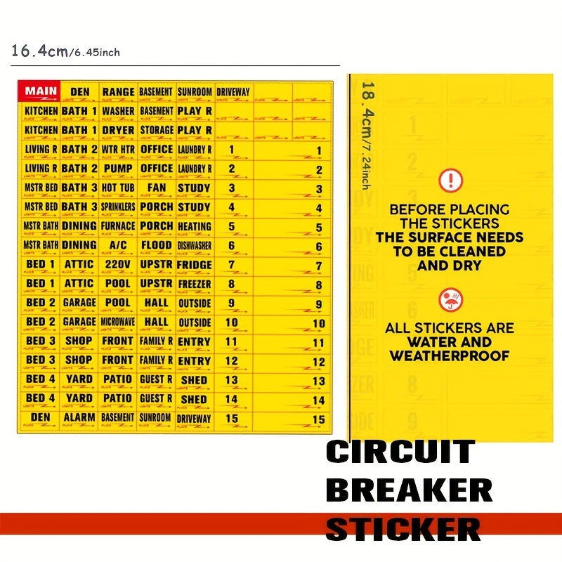 129pcs Circuit Breaker Box Labels - 129pcs Weatherproof Fuse Box Sticker - Keep Your Home Safe!