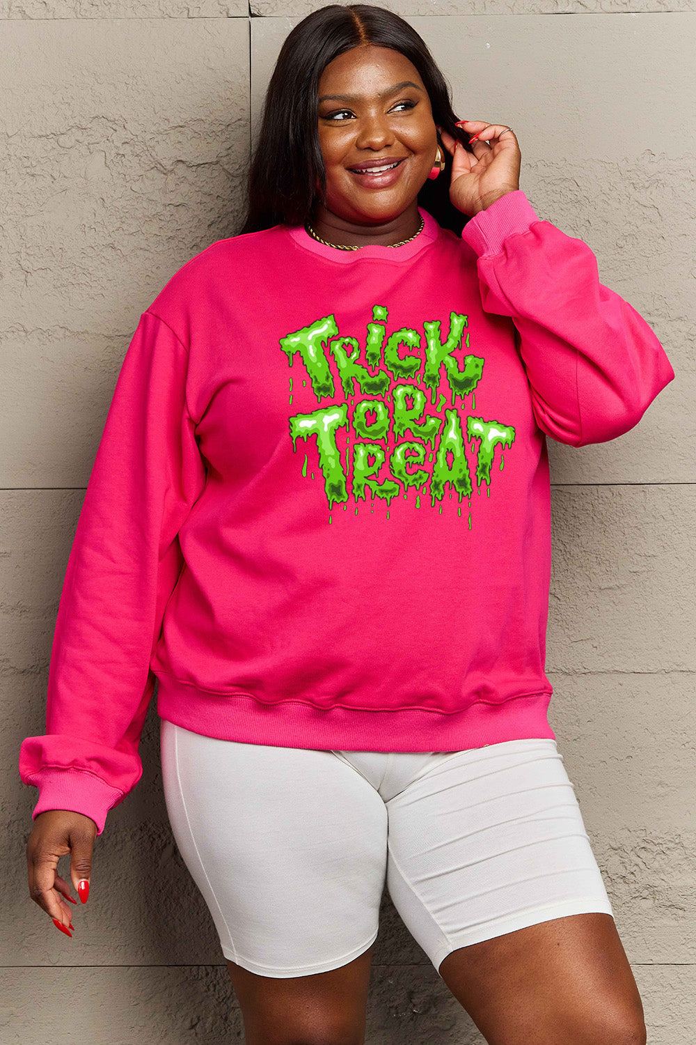 Simply Love Full Size TRICK OR TREAT Graphic Sweatshirt