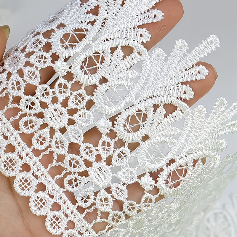 3 Yards/Roll Inelastic Embroidery Lace Trim,Curtain Tablecloth Slipcover Bridal Clothing Accessories DIY Sewing Craft