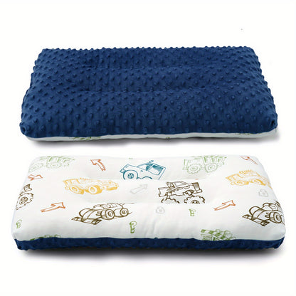 Super Soft & Ergonomic Baby Pillow - Double Sided Cotton & Fabric, Machine Washable